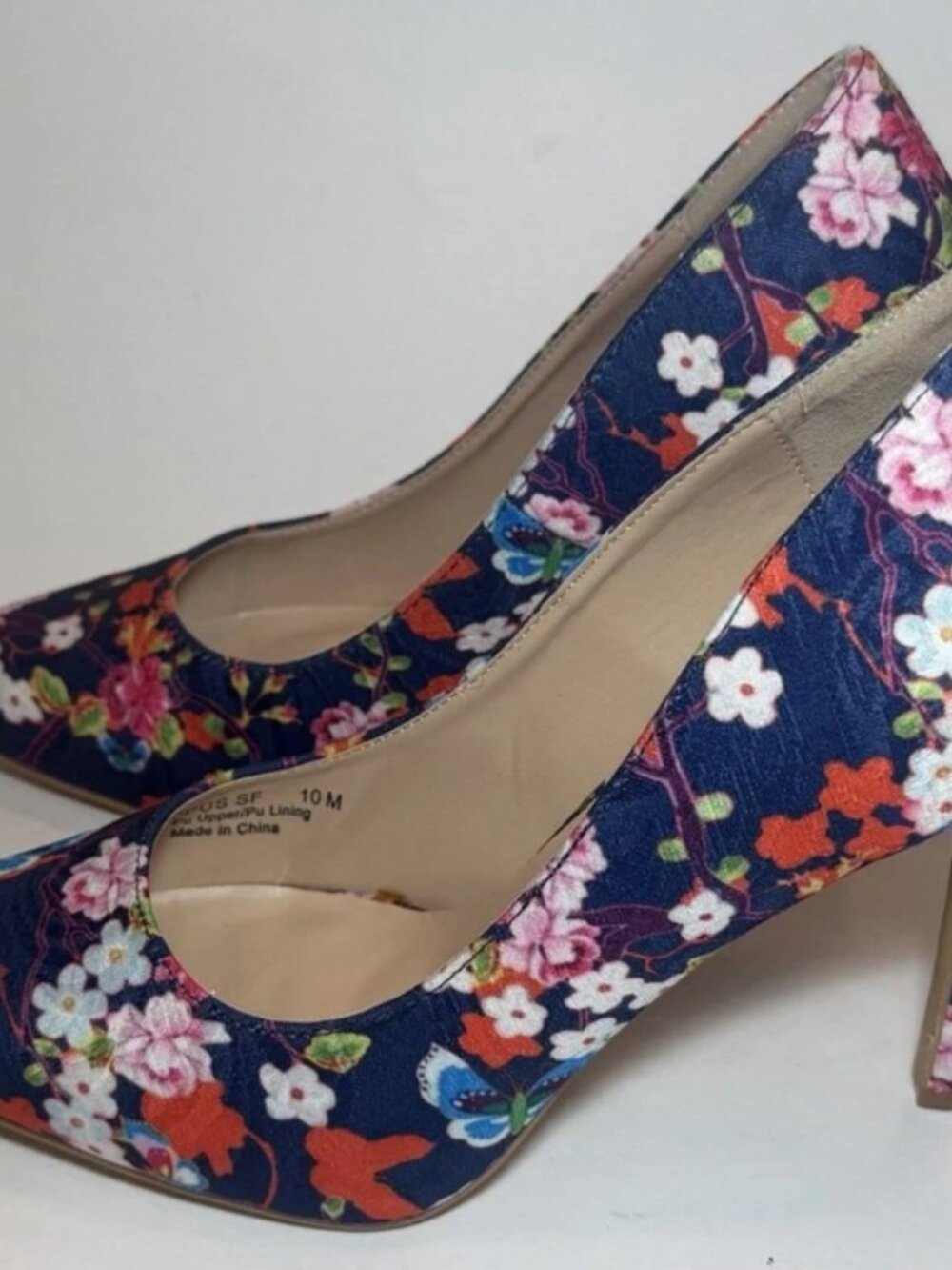Penny Loves Kenny Opus SF Floral Pointed Toe Stiletto Pumps Women’s 10M Navy